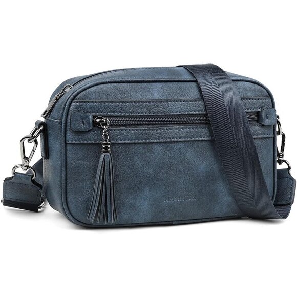 Vegan Leather Crossbody Purse Women Adjustable Tassel Multi-Pocket Travel Everyd - Picture 8 of 8